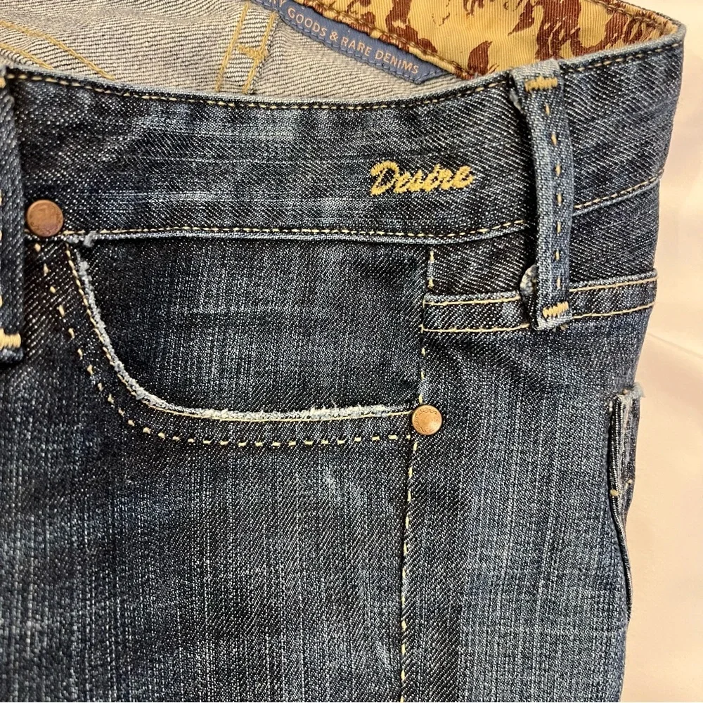 GoldSign Desire Lowrise Distressed Flare Bootcut Denim Jeans USA Made SZ 27 EUC - Picture 8 of 16